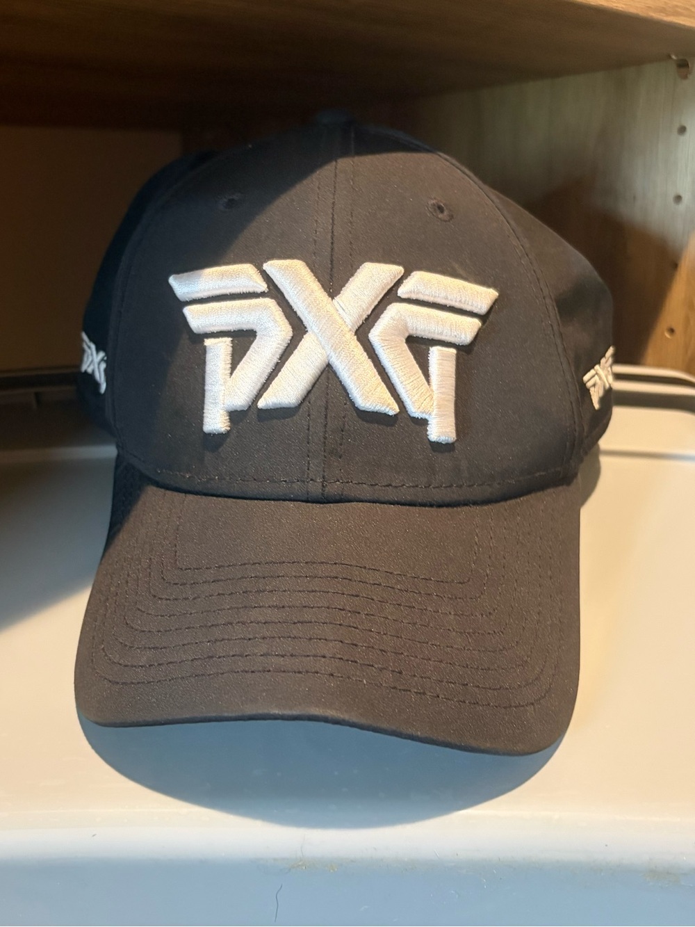 PXG Black Cap with White Raised Logo